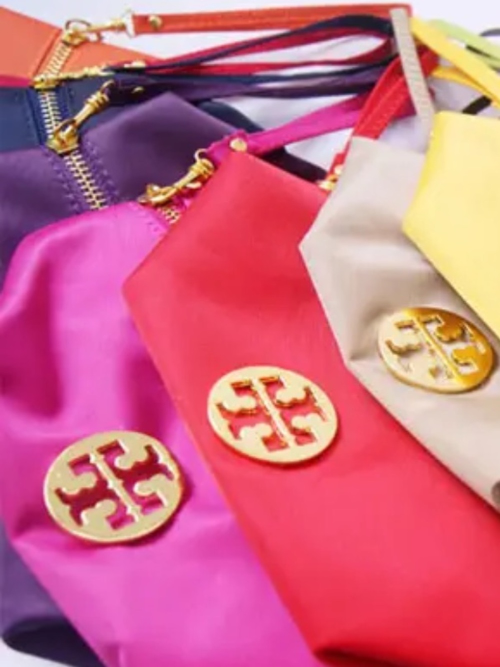 Tory Burch Nylon Cosmetic Toiletry Jewelry Bag Pouch Hot Pink OS - Picture 11 of 11